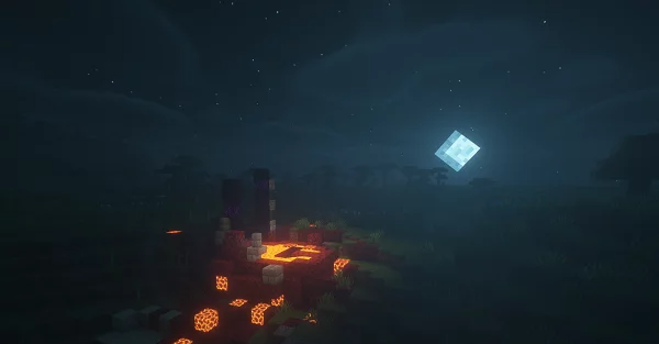 Игрок добывает дерево в лесу, первые шаги в Minecraft