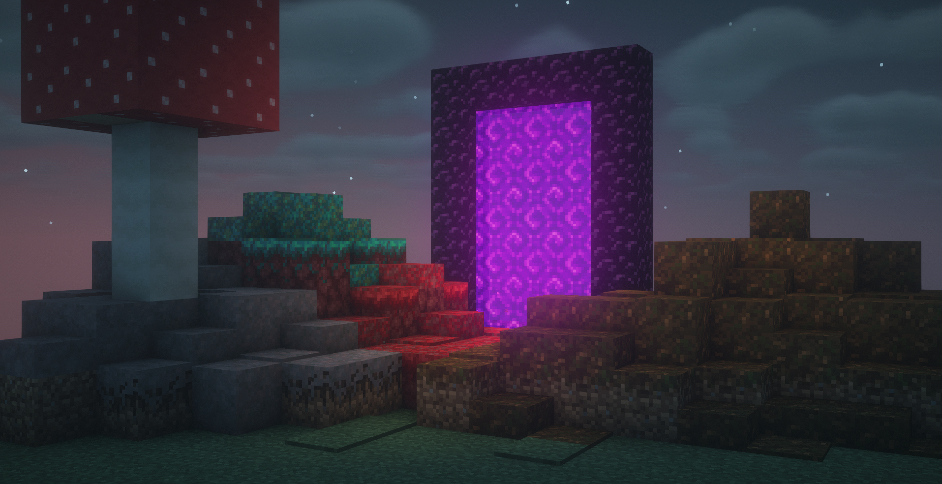 Игрок добывает дерево в Minecraft для создания первых инструментов