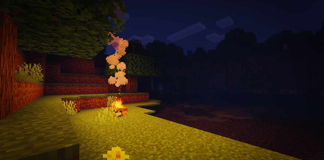 Горный биом в Minecraft с реалистичными текстурами шейдеров