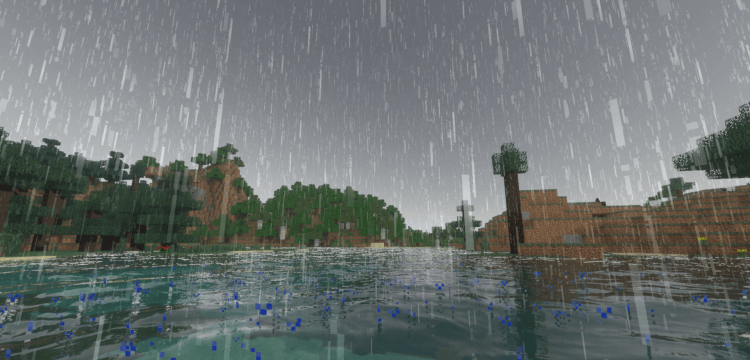 Красивый пейзаж биома Равнины в Minecraft с домом из дерева