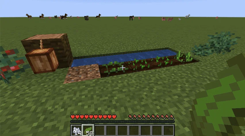 Анимация строительства большого замка в Minecraft