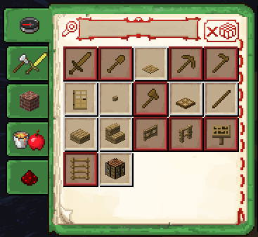 Пример интерфейса Better Recipe Book с удобной сортировкой рецептов крафта в Minecraft