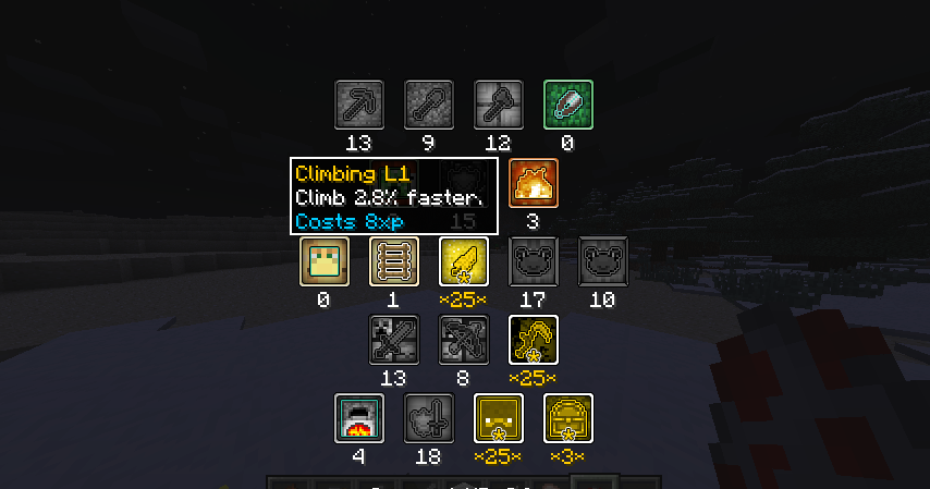Игрок в Minecraft строит замок из каменных блоков