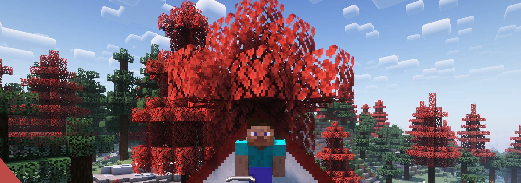 Карта Minecraft с разными биомами: леса, пустыни, горы и океаны