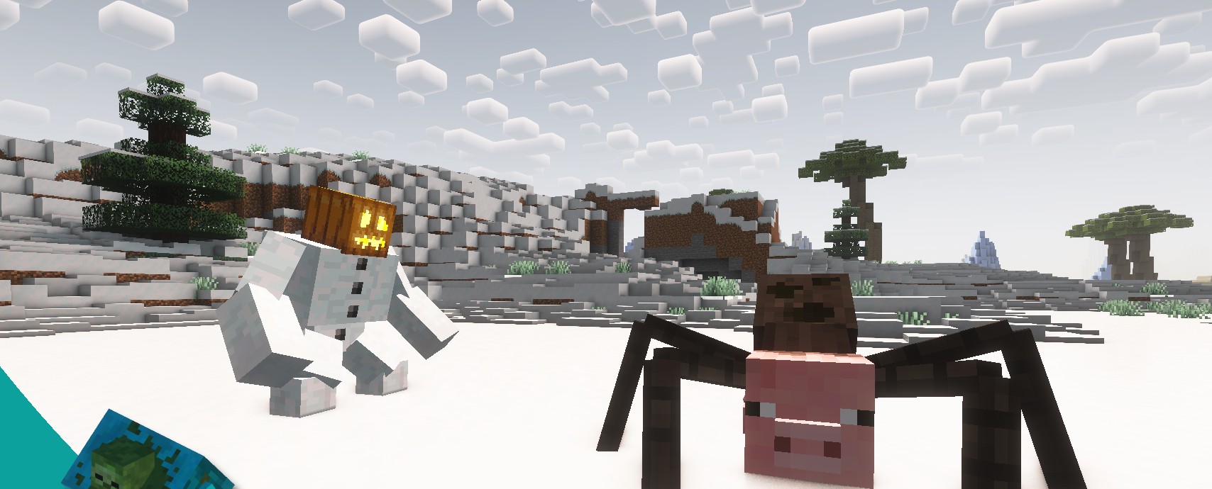 Победный момент после убийства мутанта-босса в Minecraft