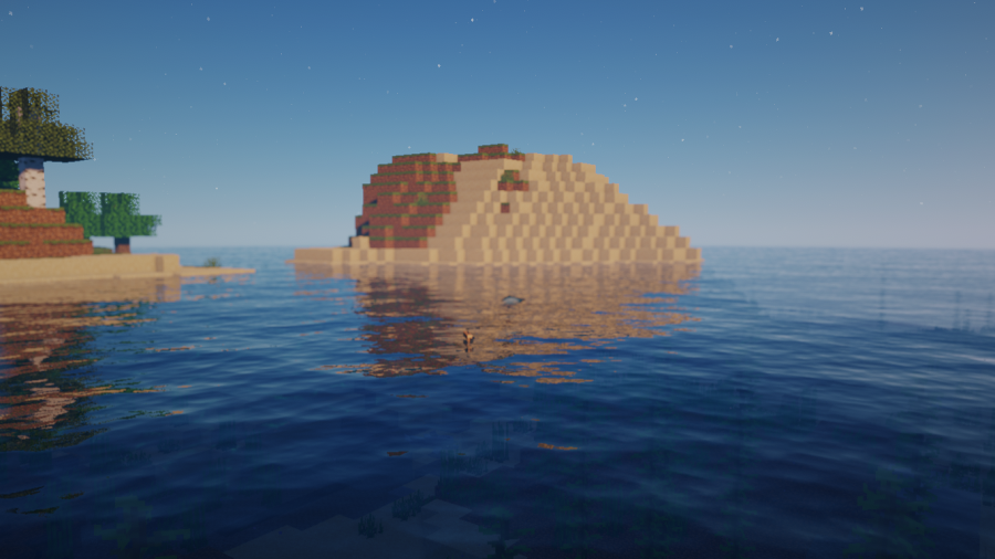 Интерьер дома в Minecraft с мебелью, сундуками и факелами