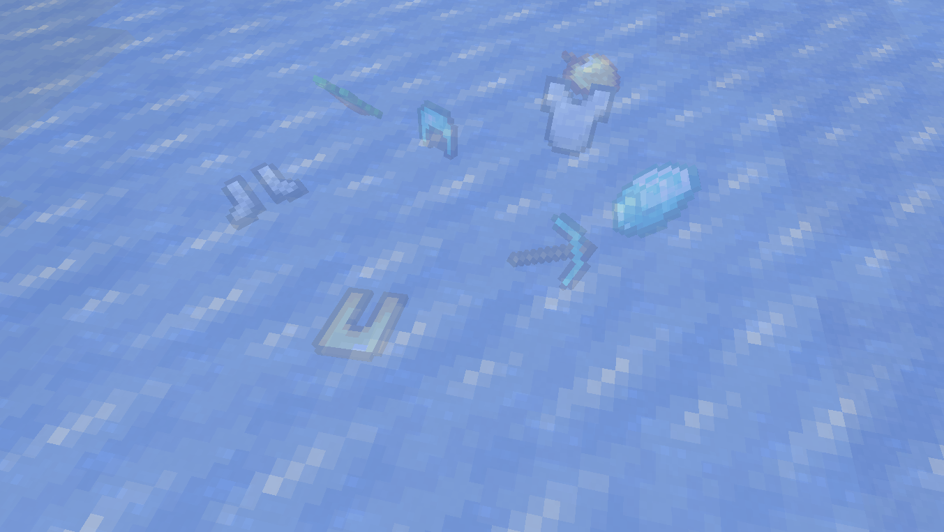 Мод Rare Ice в Minecraft: замороженные предметы внутри льда