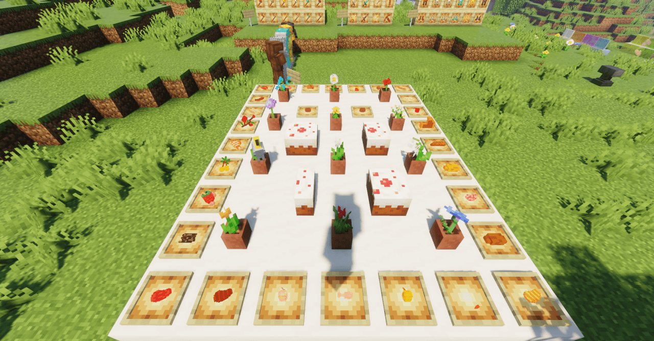 Сравнение 2D и 3D еды в Minecraft с помощью ресурспака 3D Foods