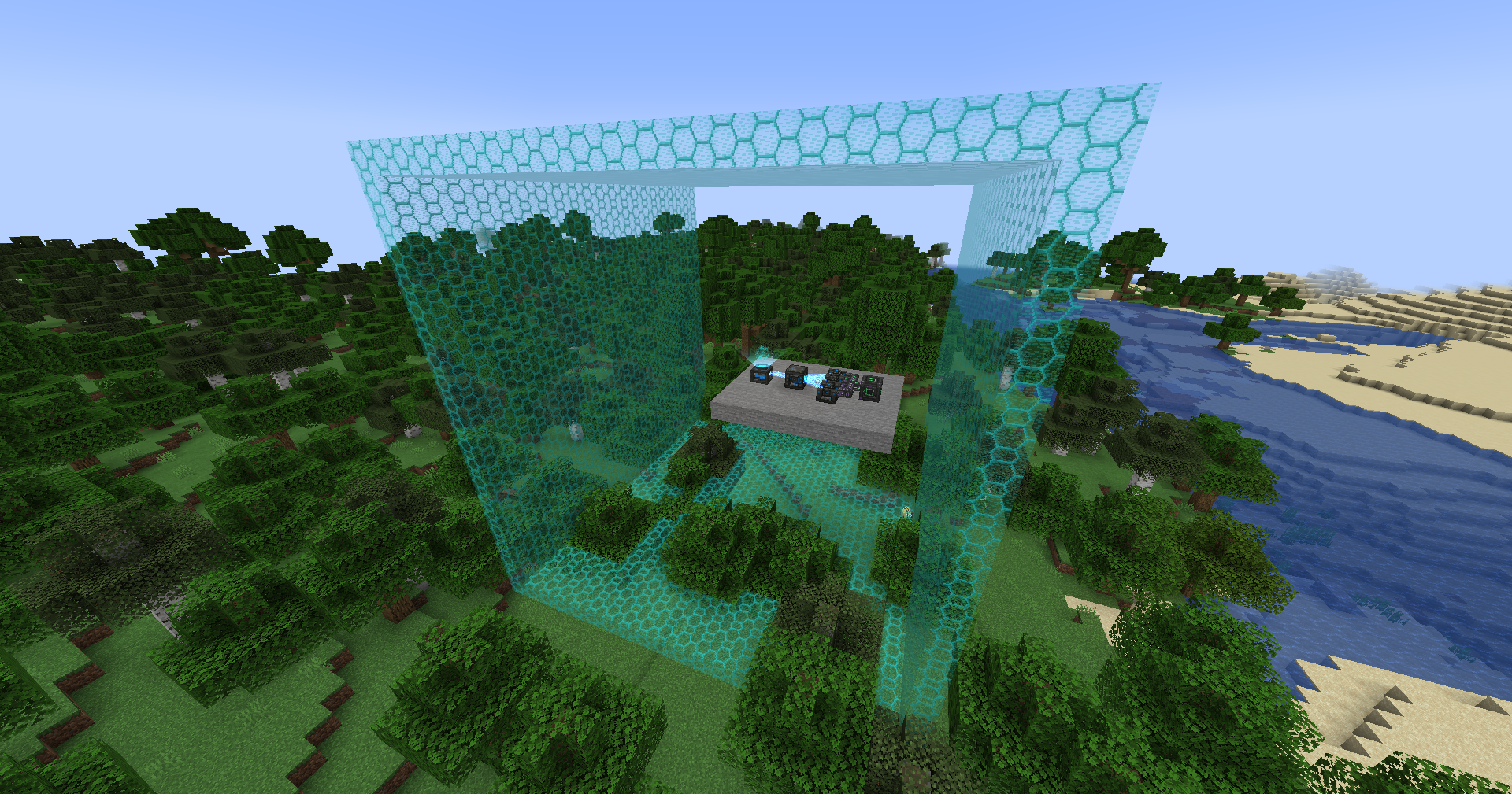 Трубопроводная система в Minecraft с модом Create, автоматизирующая перевозку ресурсов