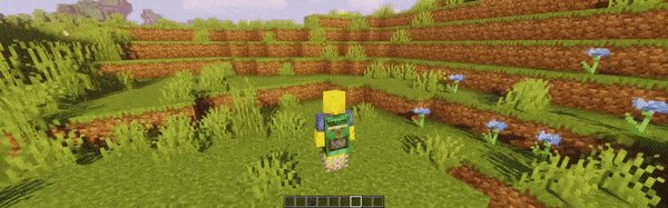 Анимация крафта верстака в Minecraft: игрок собирает доски в сетке 2x2