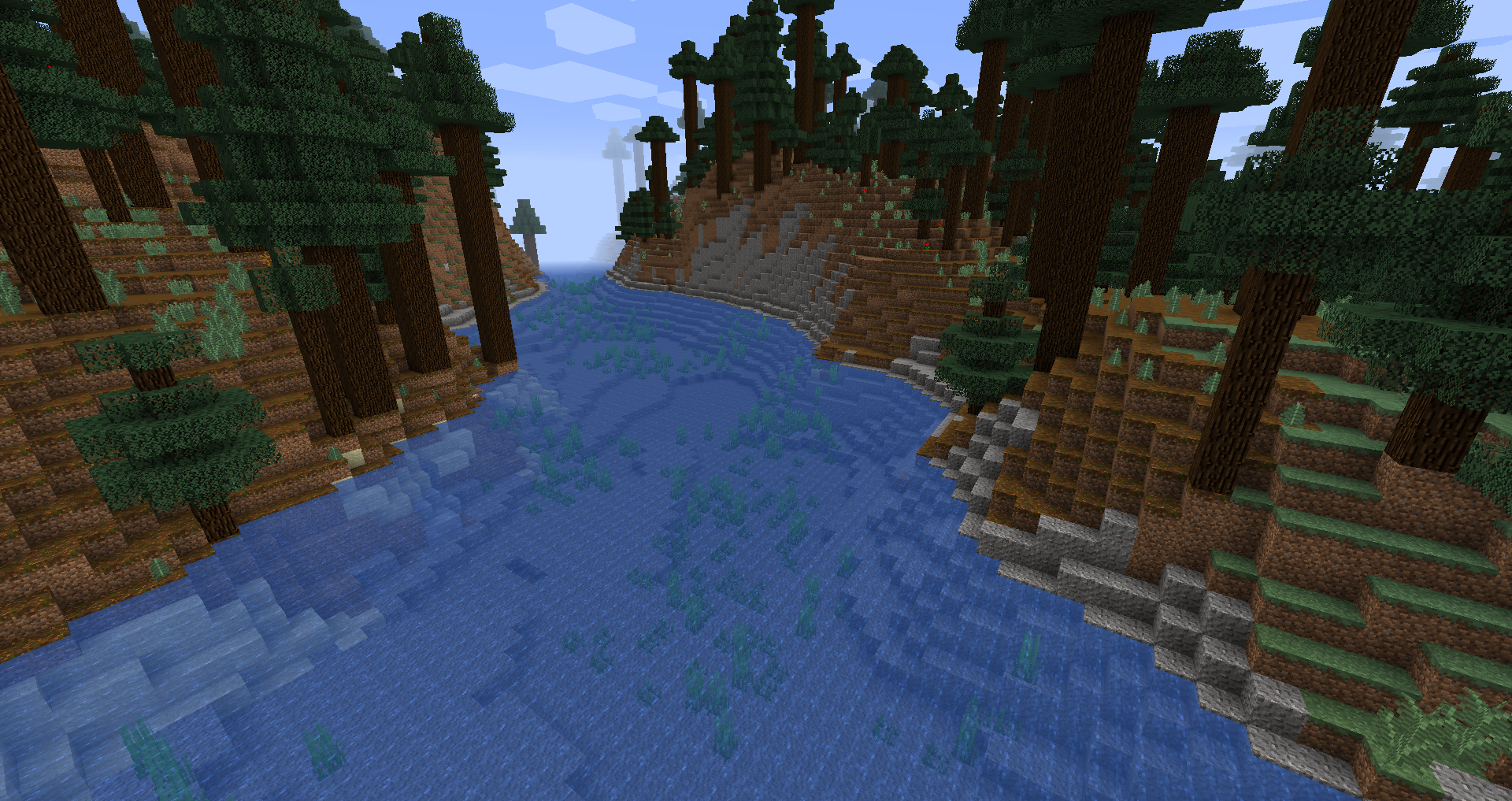 Игроки на сервере Minecraft строят город в режиме креатива