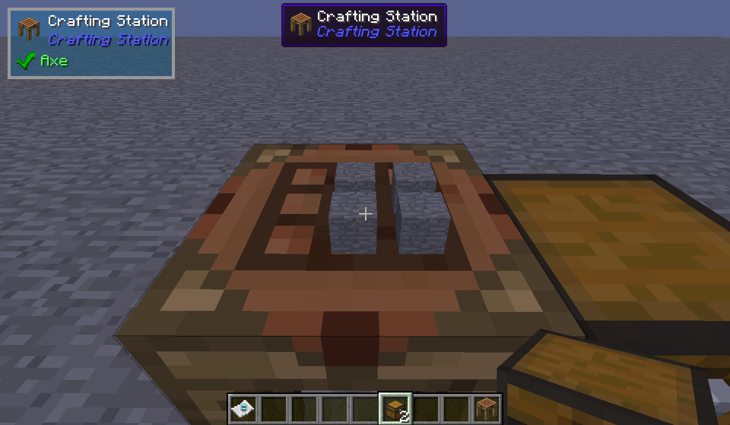 Сравнение обычного верстака и Crafting Station с улучшенным функционалом
