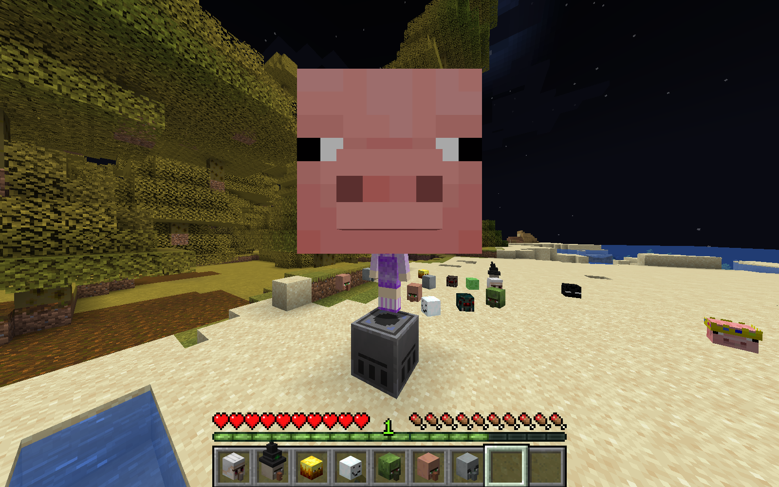 Различные варианты черепов в Minecraft с модом Skull Craft