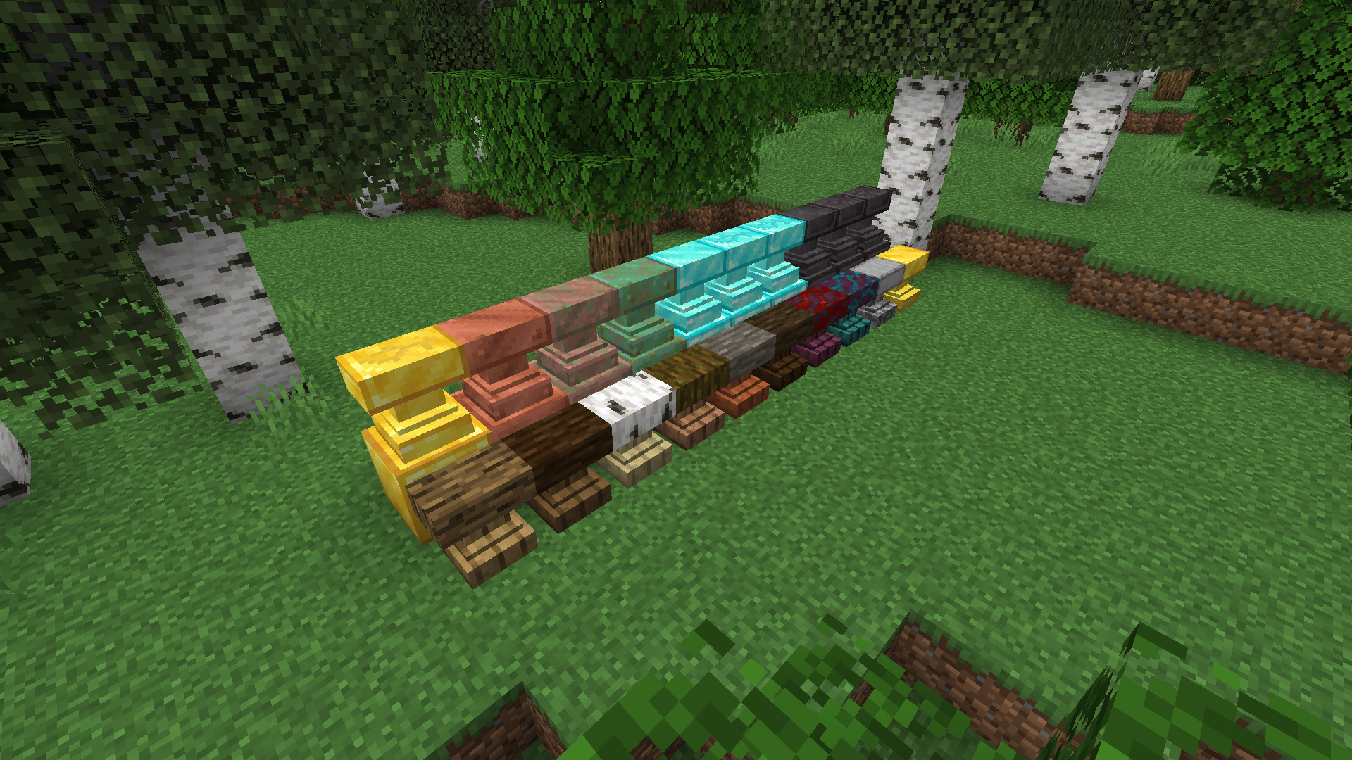 Золотая наковальня в Minecraft с модом Fabric Anvils