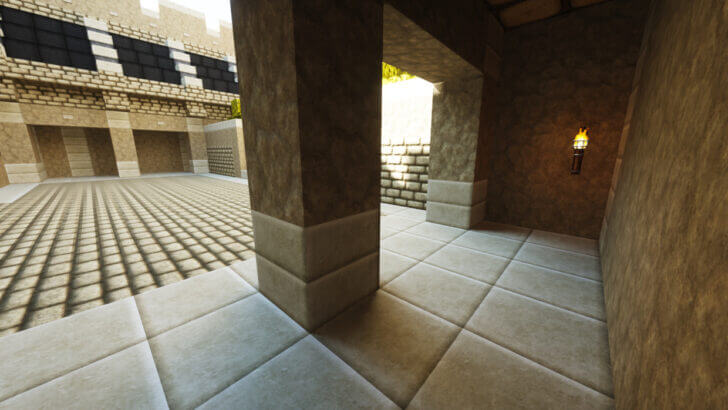 Главный герой Minecraft добывает алмазы в глубокой шахте при свете факелов