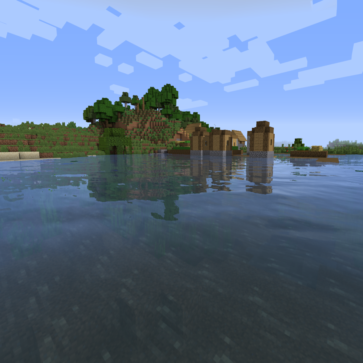 Реалистичные шейдеры в Minecraft с отражением воды и тенями