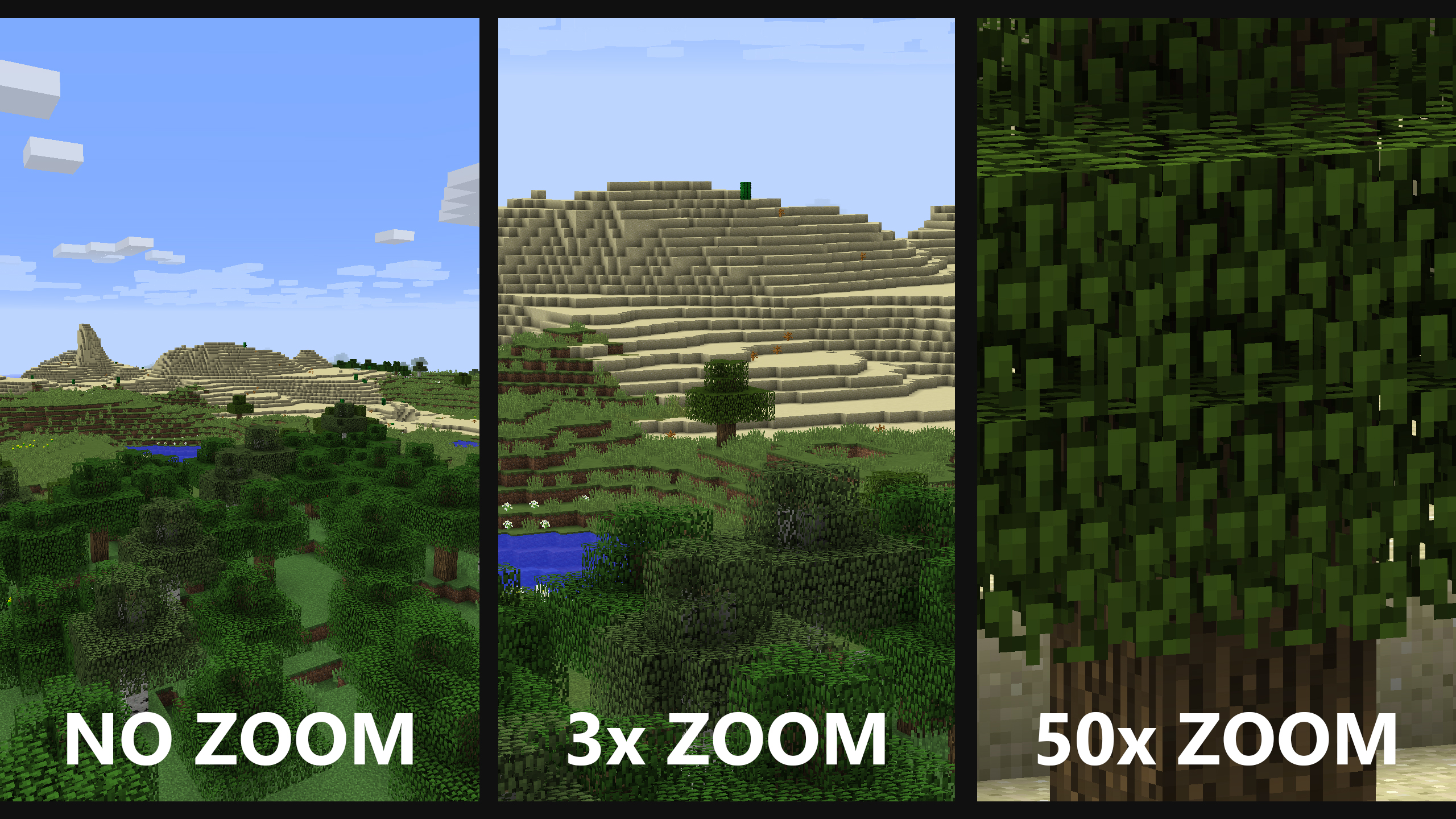 Разнообразие биомов в Minecraft: лес, пустыня и горы