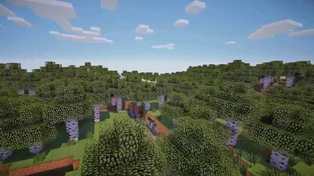Сервер Minecraft с множеством игроков и постройками