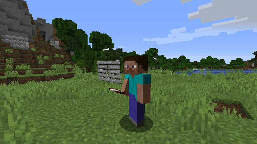 Ночной пейзаж Minecraft с мобами и освещённым игровым домом