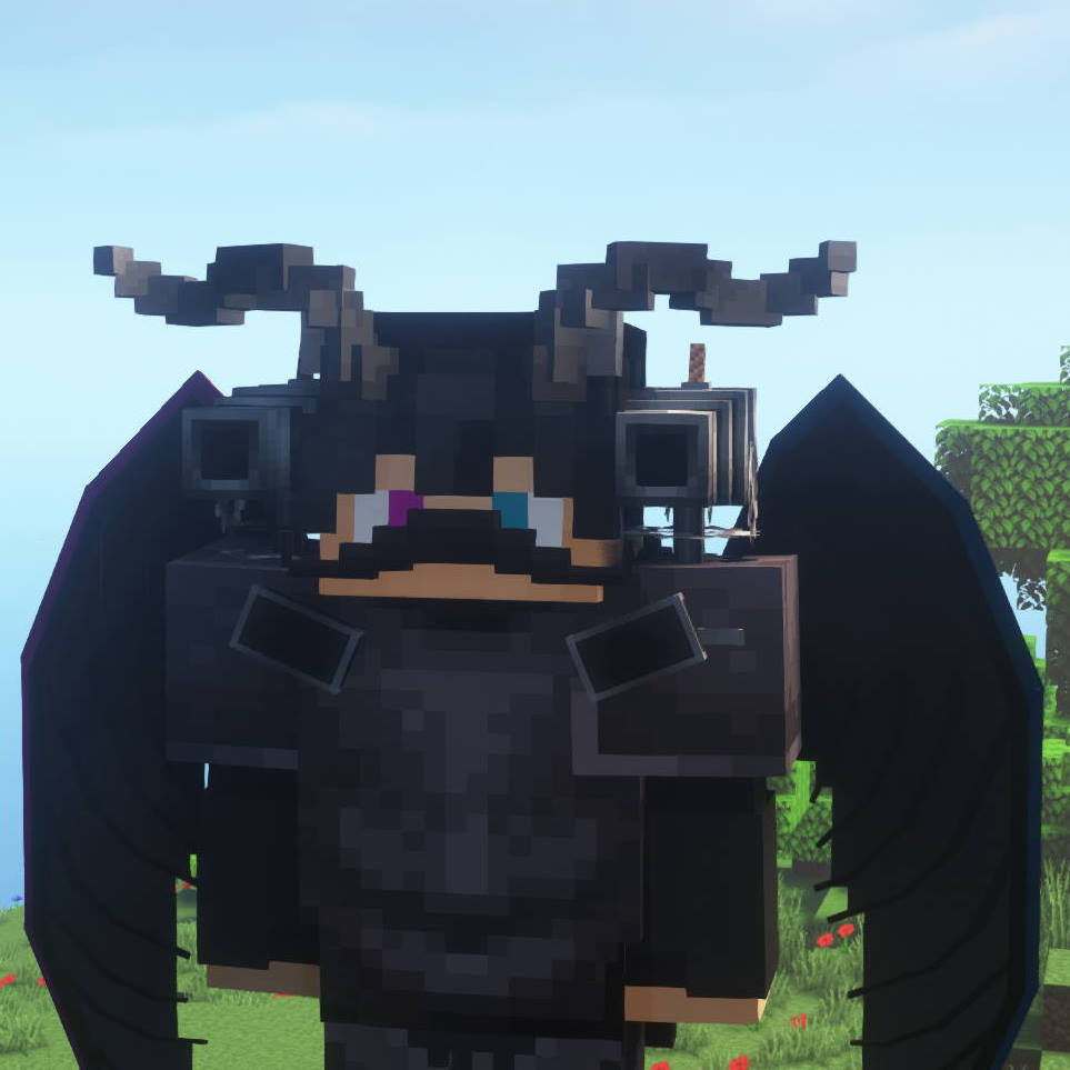 Красивый закат в Minecraft с замком на горизонте