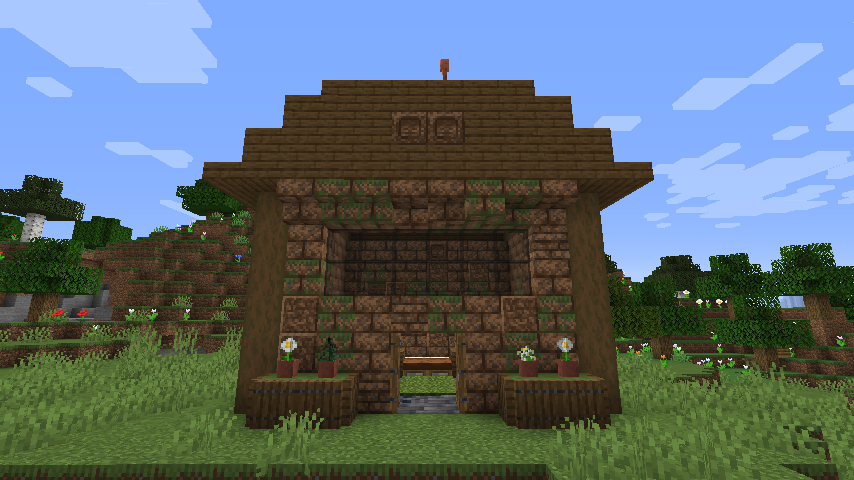 Крупный проект в Minecraft: замок из разных блоков с детализированным ландшафтом