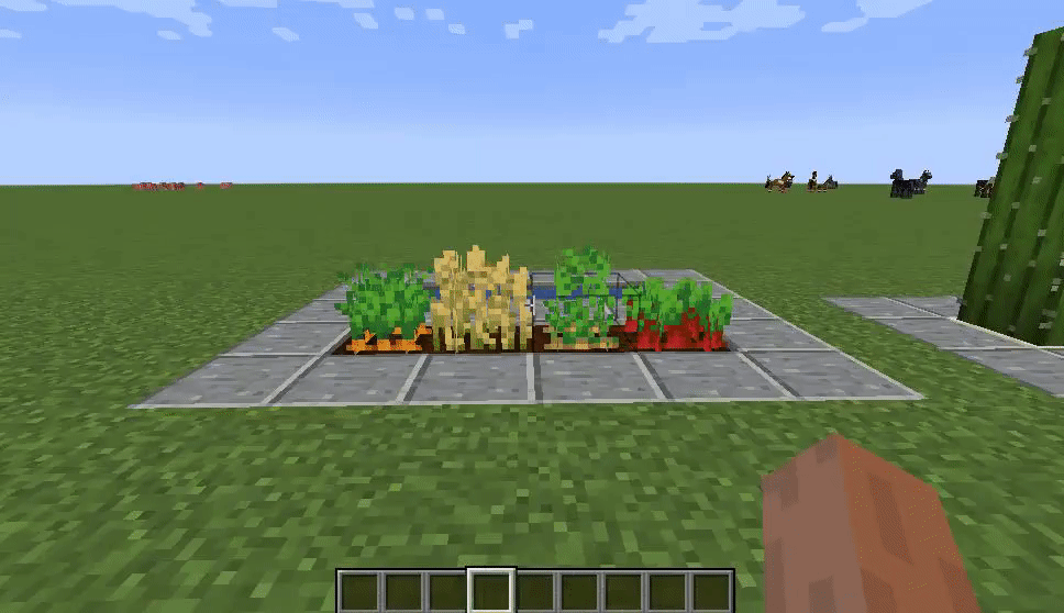 Красивый лесной биом с озёроми и горами в Minecraft