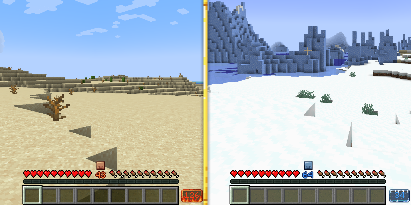 Игрок в Minecraft добывает алмазы в подземной пещере