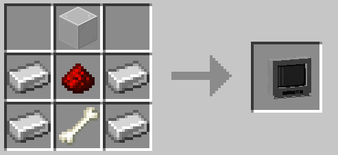 Старый кинескопный телевизор в Minecraft с крупными пикселями