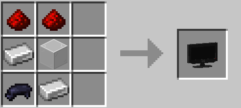 Телевизор среднего размера в Minecraft с ярким экраном