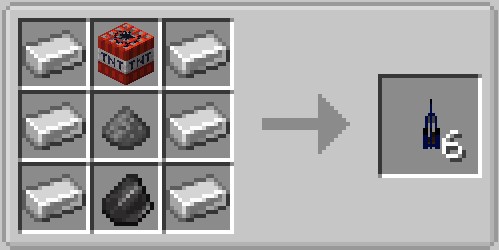 Интерфейс крафта ракетной установки в Minecraft
