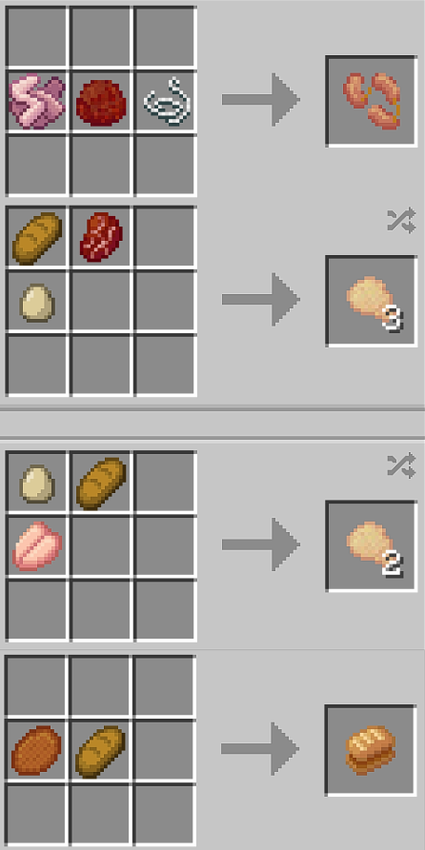 Сравнение обычной еды в Minecraft и блюд из Argentinas Delight