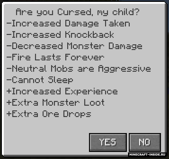 Игровой процесс с модом Cursed Difficulty в Minecraft: битва с усиленными мобами