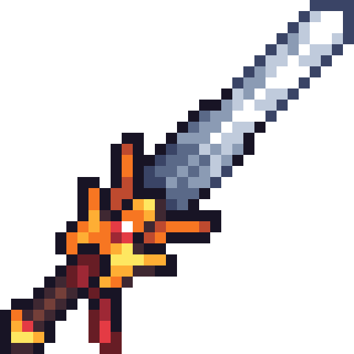 Меч с эффектом поджигания из мода Kayas More Swords в Minecraft