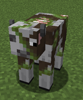 Зараженный зомби-моб в Minecraft с зелеными глазами