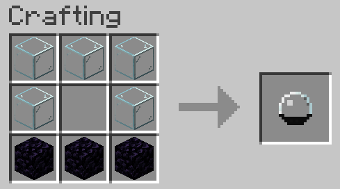 Рецепт крафта мобильного маяка 1 уровня в Minecraft