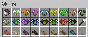 Скриншот игрового процесса с лыжным спуском в Minecraft