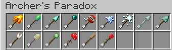 Геймплей мода Archers Paradox с демонстрацией стрел с разными эффектами