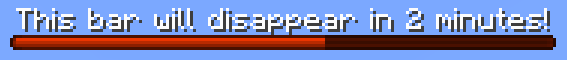 Пример использования Timer Bar в Minecraft с красной панелью и обратным отсчетом
