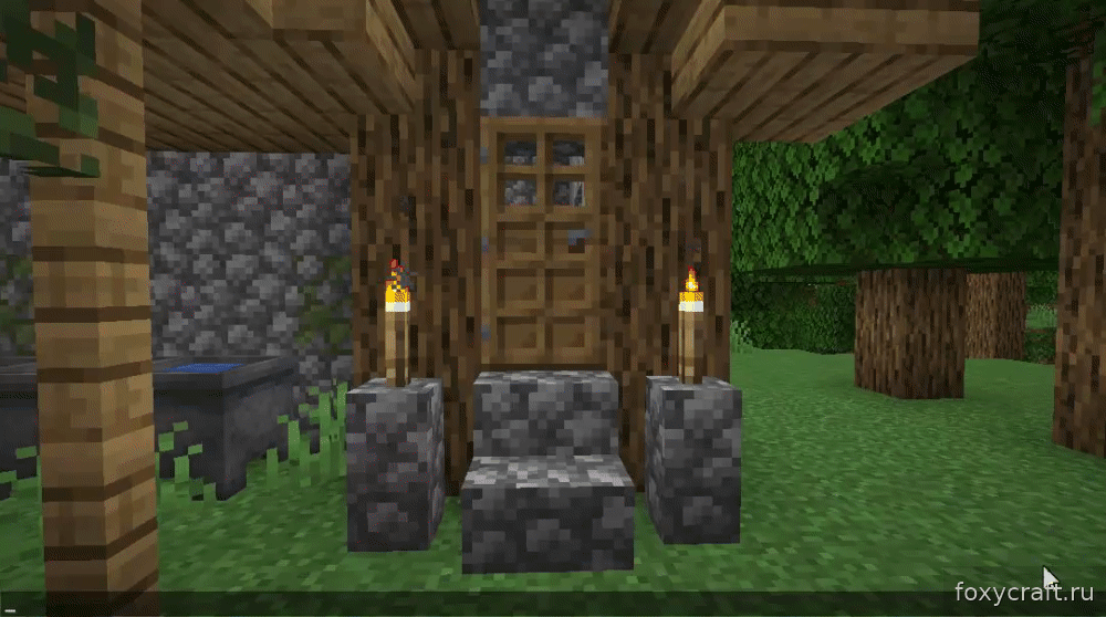 Пример использования надувной кровати в Minecraft для высоких прыжков