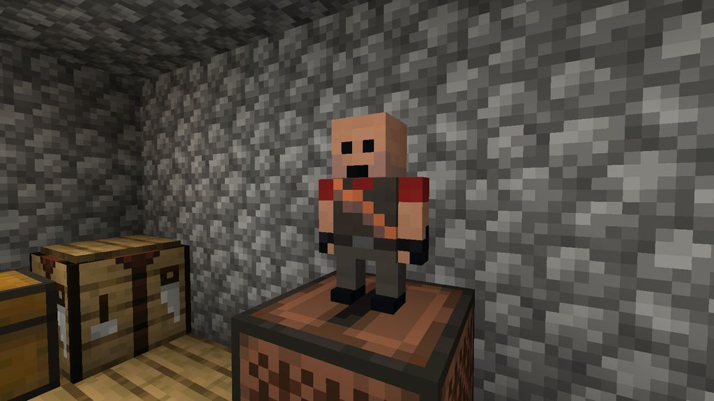 Игрок в Minecraft исследует подземелье с кейсами плюшевых игрушек