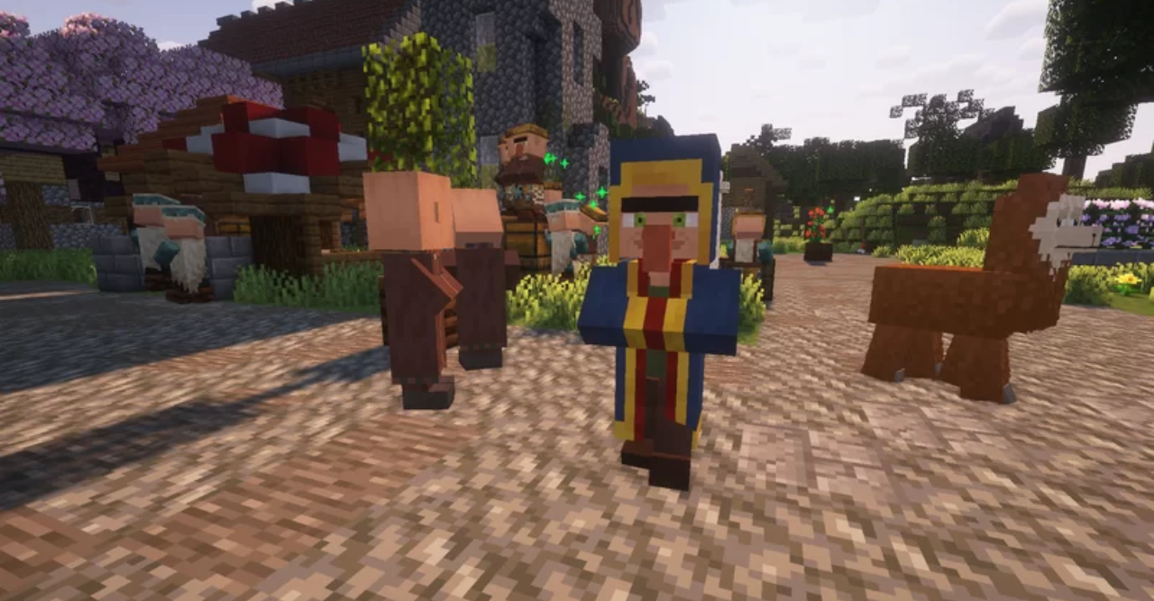 Игрок в Minecraft исследует мир с новыми текстурами