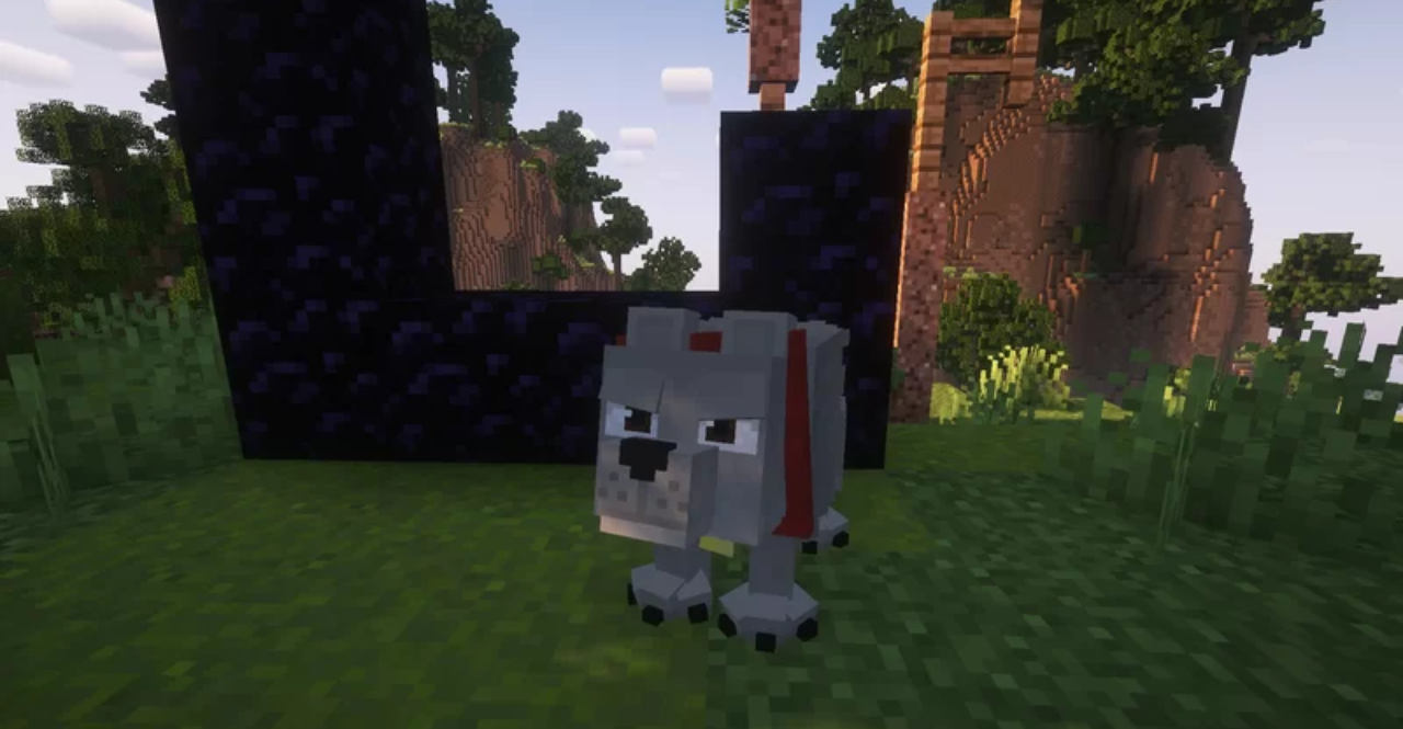 Ночной пейзаж в Minecraft с обновлёнными мобами