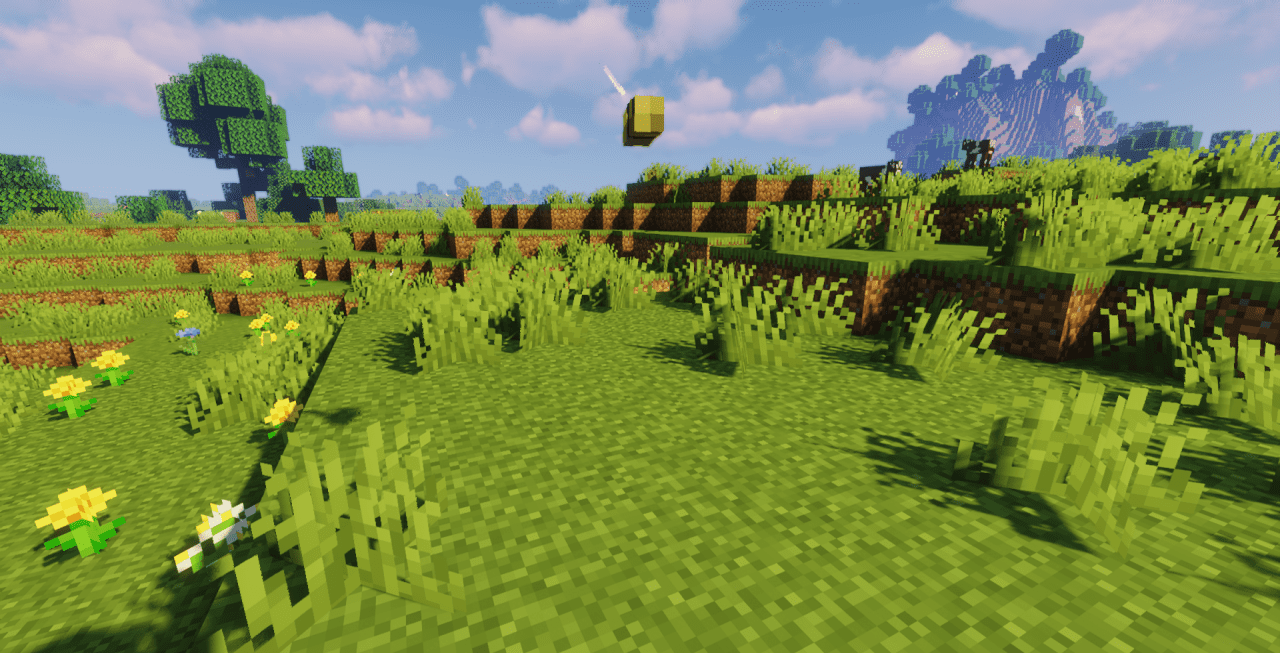 Игроки взаимодействуют с пчелами на сервере Minecraft
