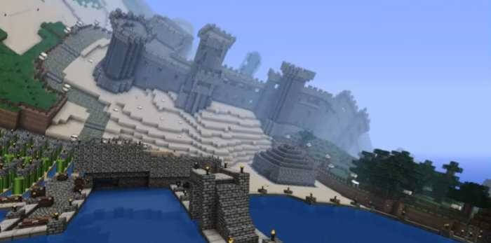 Деревня в Minecraft с улучшенными текстурами и тенями