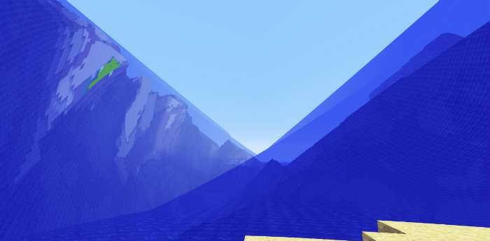Ночной пейзаж в Minecraft с улучшенным освещением от шейдеров