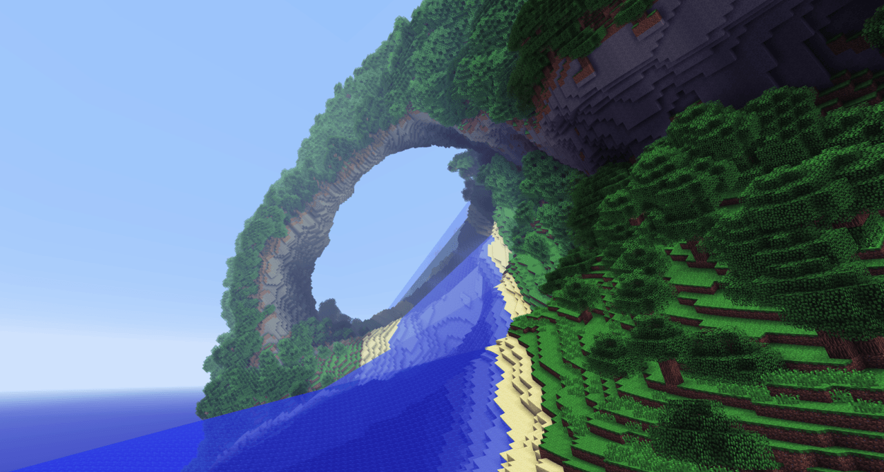 Главное меню Minecraft с включенными Acid Shaders: психоделический фон и измененный интерфейс