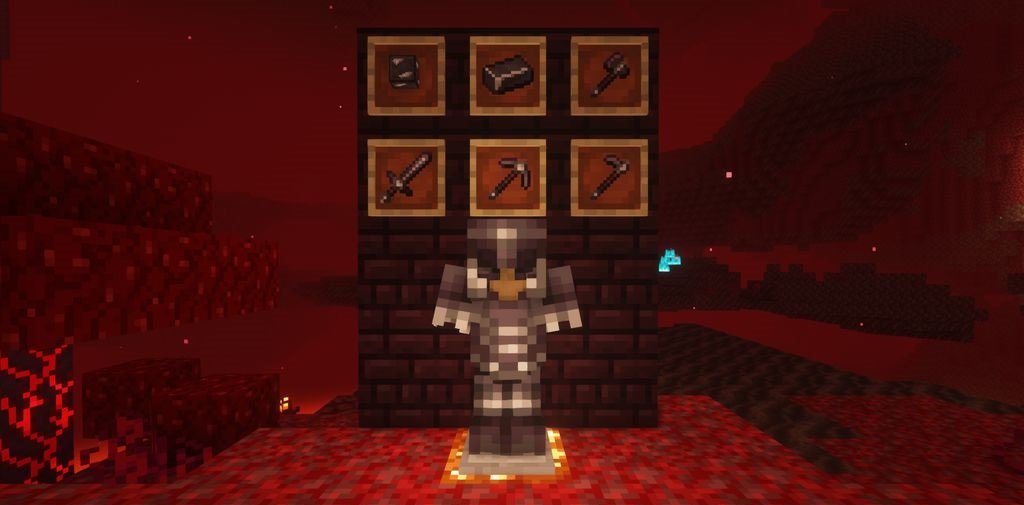 Различные виды незерита в инвентаре Minecraft