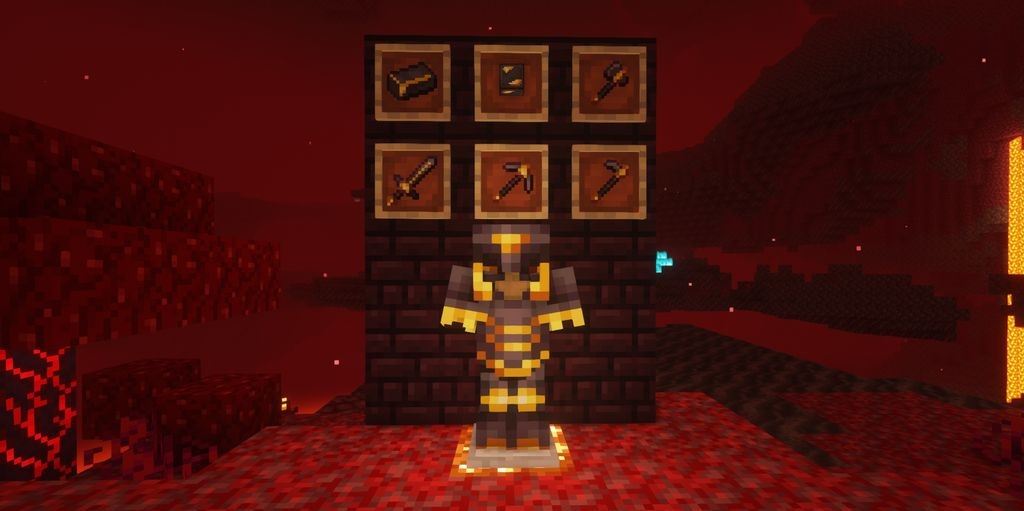 Геймплей с улучшенной незеритовой бронёй в Minecraft: защита от пиглинов
