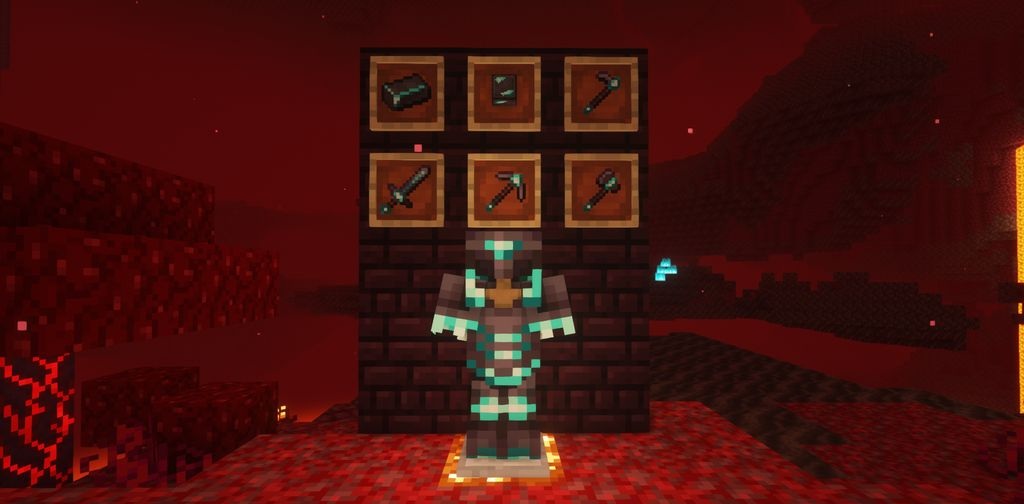 Игровой процесс с модом Advanced Netherite: битва с мобами в улучшенной броне