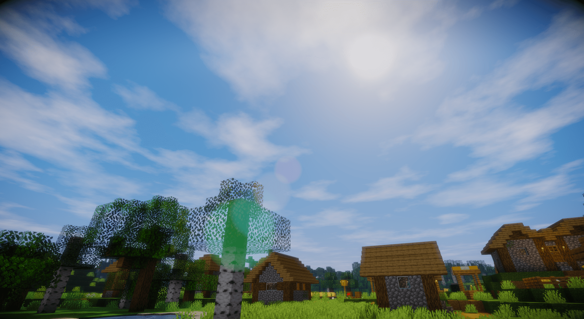 Эффекты глобального освещения и отражений в Minecraft с шейдерами AirLoocke42 Ultra